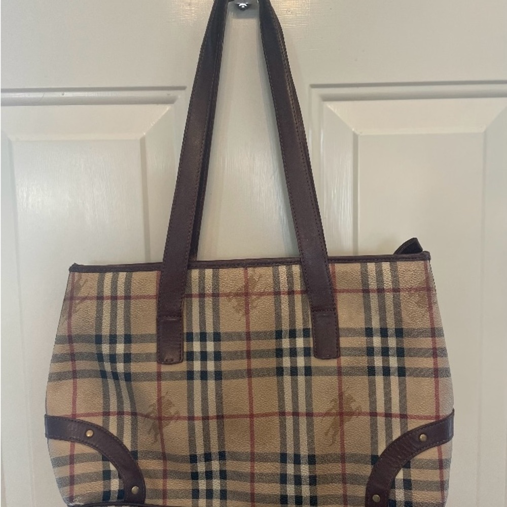 Burberry Nova Check Leather Vintage Handbag